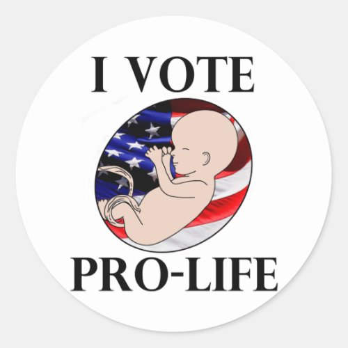 I Vote Pro_Life Classic Round Sticker
