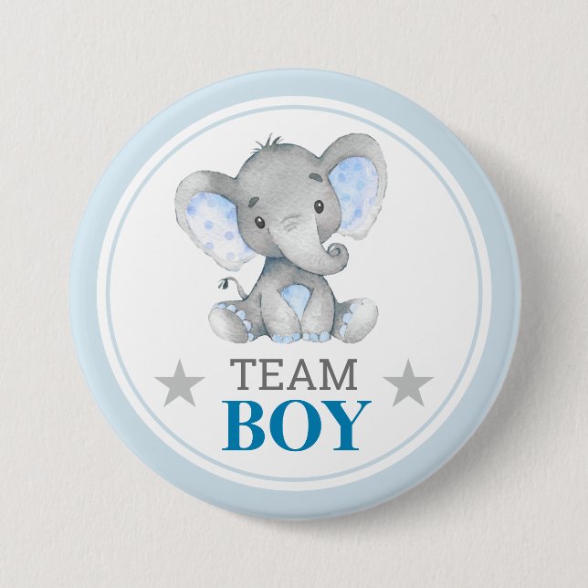 I Vote Team Boy Gender Reveal Baby Shower Sprinkle Button (Front)