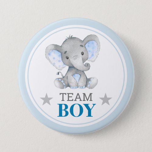 I Vote Team Boy Gender Reveal Baby Shower Sprinkle Button