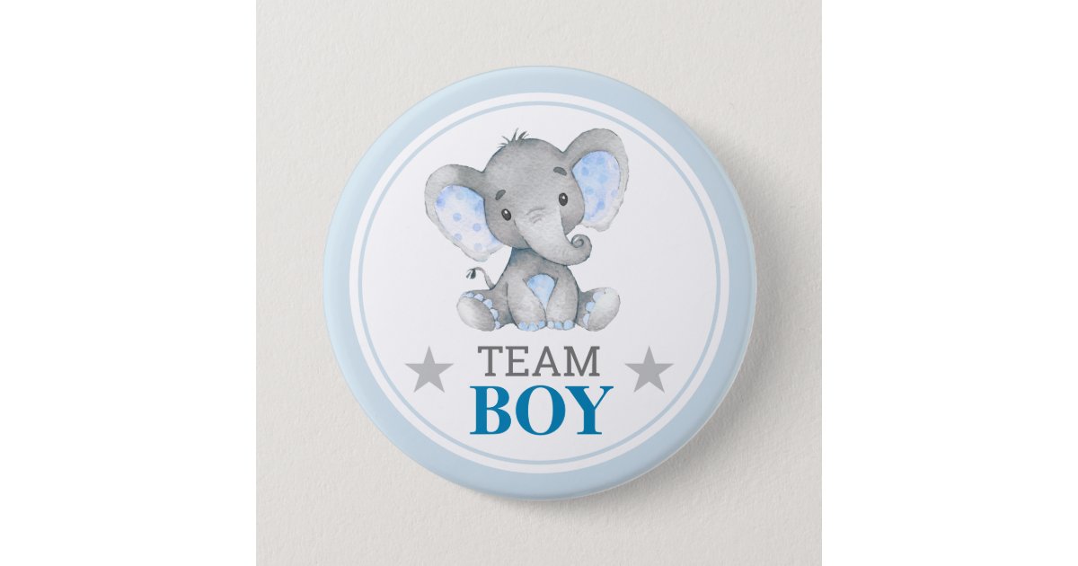 I Vote Team Boy Gender Reveal Baby Shower Sprinkle Button