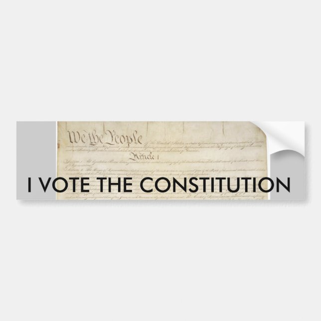 I VOTE THE CONSTITUTION BUMPER STICKER (Front)