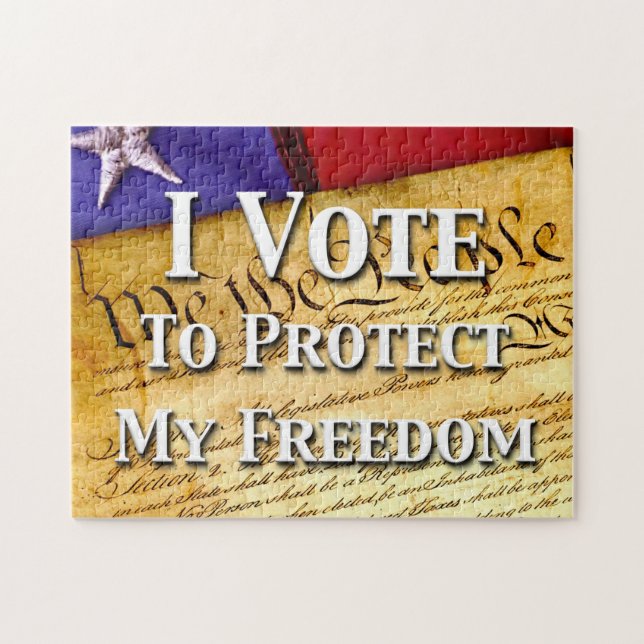 I Vote To Protect My Freedom Jigsaw Puzzle (Horizontal)