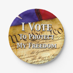 I Vote To Protect My Freedom Paper Plates