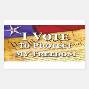 I Vote To Protect My Freedom Rectangular Sticker