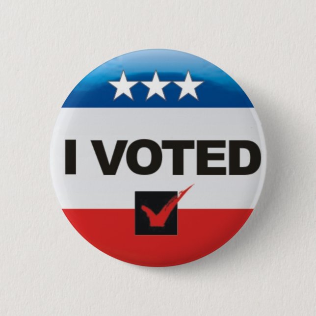 I Voted 2020 Election Day Simple, Non-Partisan Pinback Button (Front)