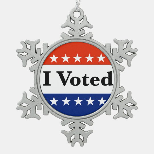 I Voted 2020 Elections Snowflake Pewter Christmas Ornament