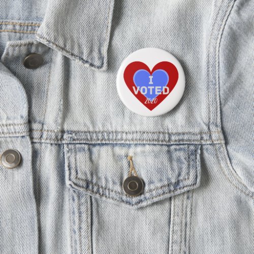 I Voted 2020 heart button