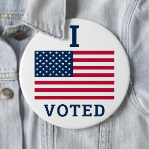 I Voted 2024 Elections With America Flag Button
