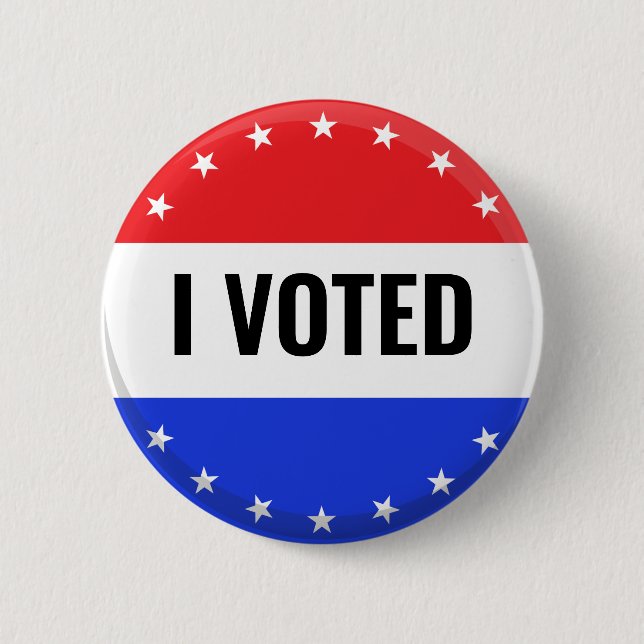 I Voted 2024 Elections With America Flag Button (Front)