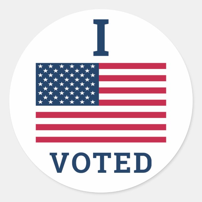 I Voted 2024 Elections With America Flag Classic Round Sticker (Front)