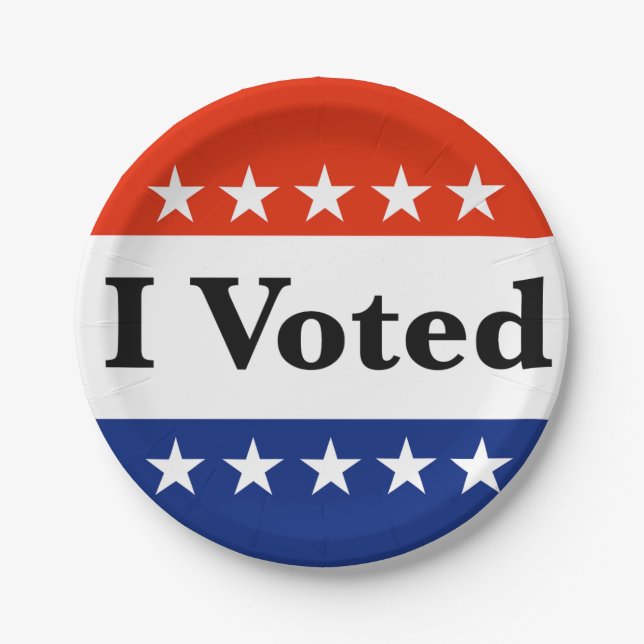 I Voted 2026 Elections Paper Plates (Front)