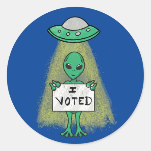 I Voted _ Alien Classic Round Sticker