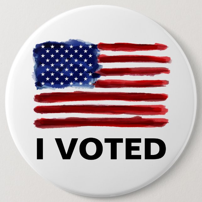 I voted - American Flag Button (Front)
