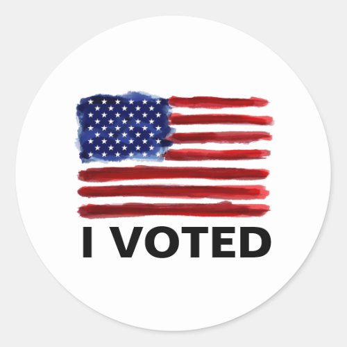 I voted _ American Flag Classic Round Sticker