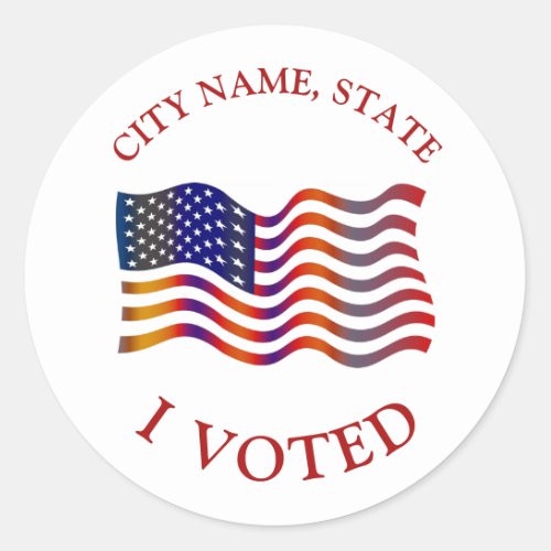 I Voted American Flag Red White Blue Election Classic Round Sticker