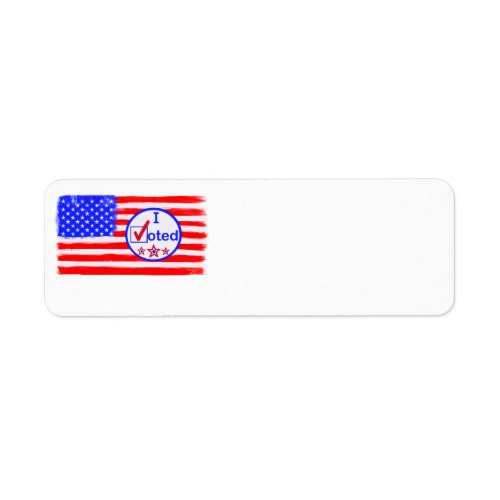 âœI Votedâ American Flag Return Address Labels 