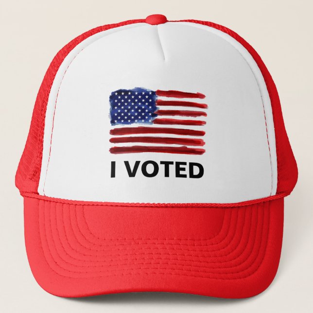 I voted - American Flag Trucker Hat (Front)