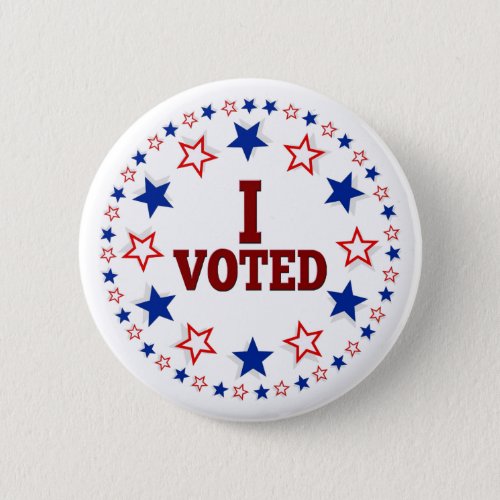 I Voted American Stars Red White Blue Election Button