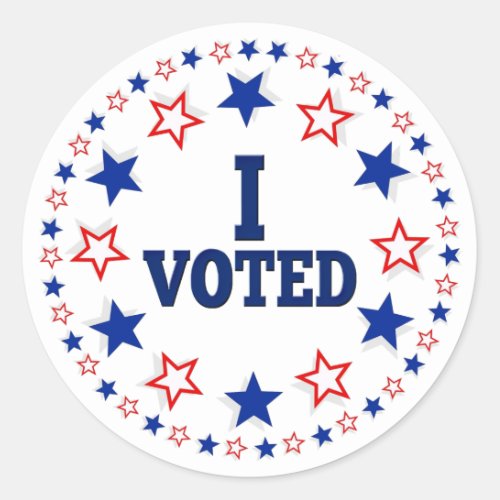 I Voted American Stars Red White Blue Election Classic Round Sticker