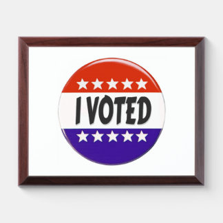 I Voted Award Plaque