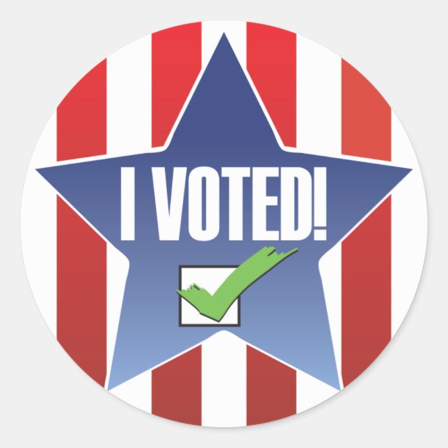 I Voted! Badge-looking Classic Round Sticker (Front)