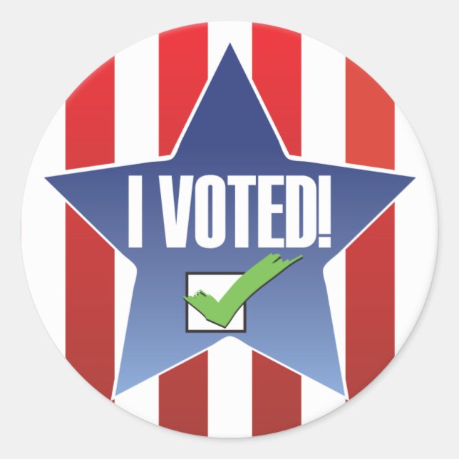 I Voted! Badge Sticker (Front)