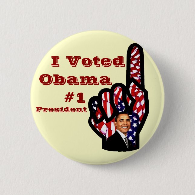 I Voted,Barack Obama_ Pinback Button (Front)