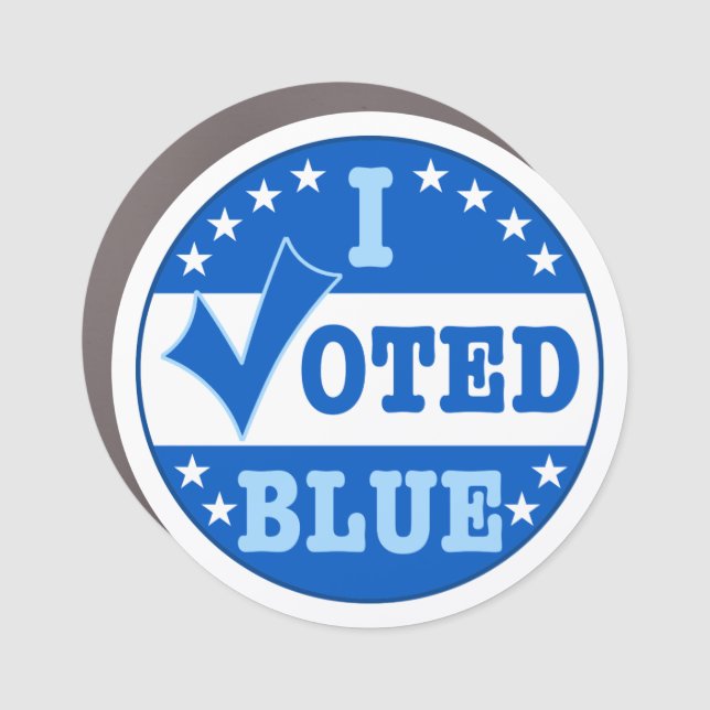 I Voted Blue Democratic Party Car Magnet (Front)