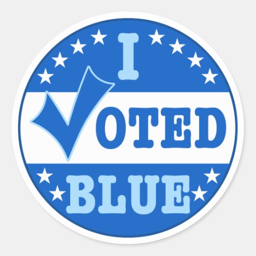 I Voted Blue Democratic Party Classic Round Sticker