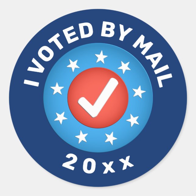 'I voted by mail' 20xx custom elections Classic Round Sticker (Front)