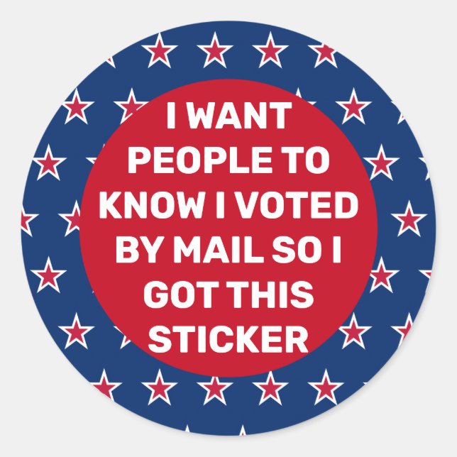 'I voted by mail' elections Classic Round Sticker (Front)
