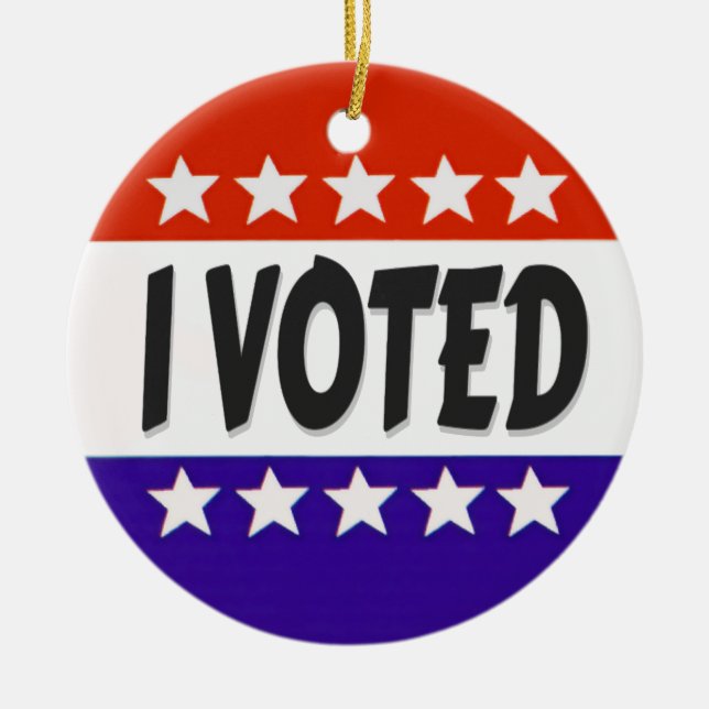I Voted Ceramic Ornament (Front)