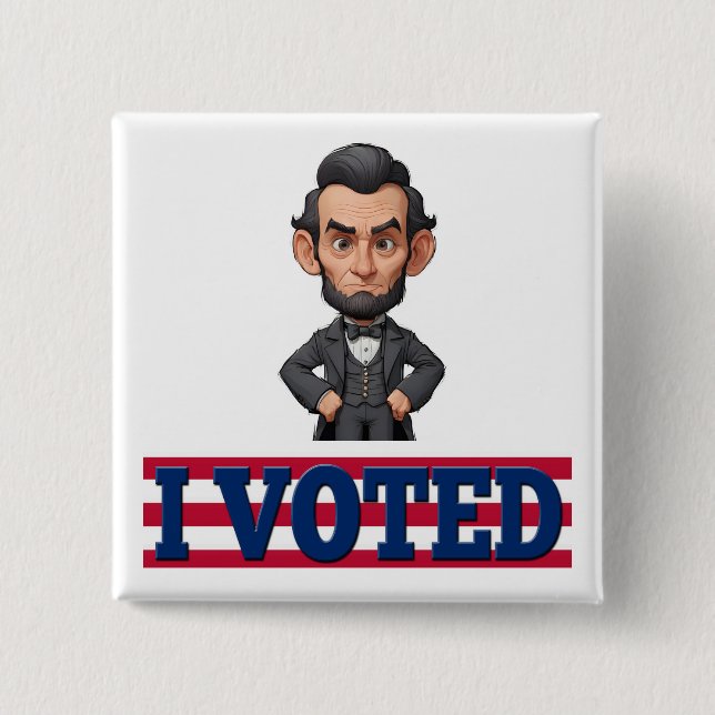 I Voted Characture  Button (Front)