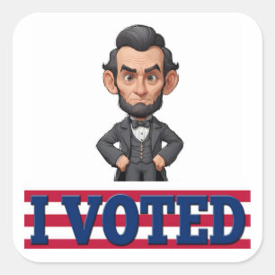 I Voted Characture Square Sticker