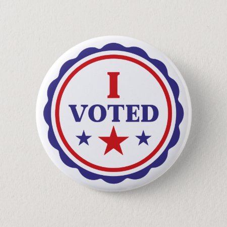 I Voted | Classic Red White And Blue Modern Button