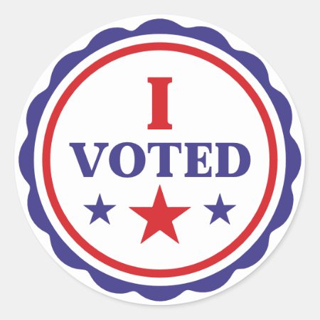 I Voted | Classic Red White And Blue Modern Classic Round Sticker
