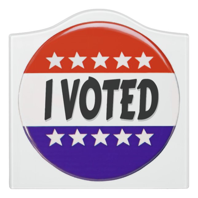 I Voted Door Sign (Large Crest Front)