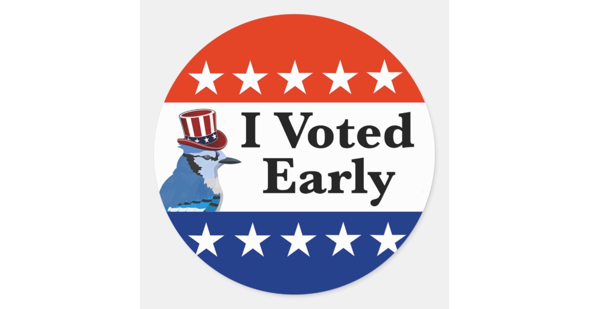 I Voted Early 2026 Elections Classic Round Sticker | Zazzle
