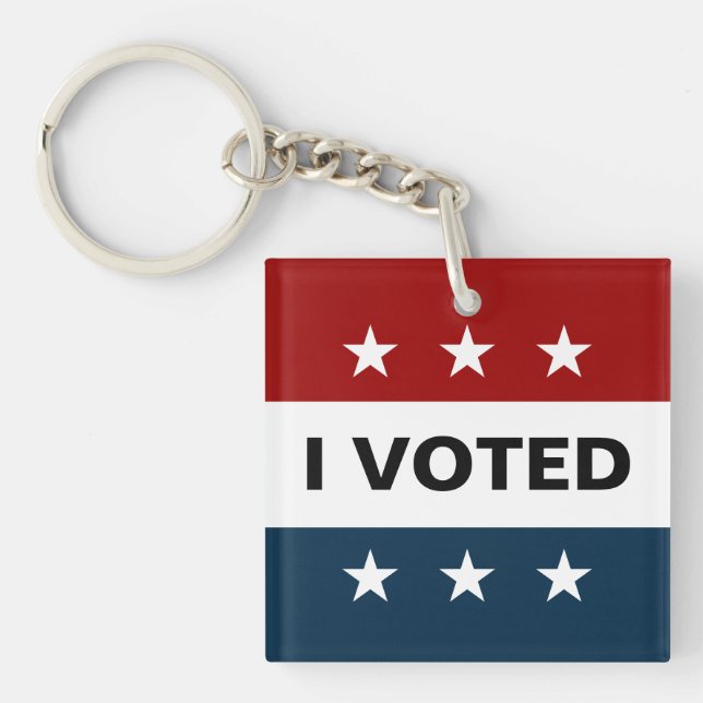 I Voted  Elections Keychain (Front)