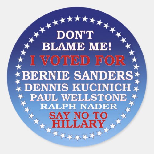 I Voted for Bernie Classic Round Sticker