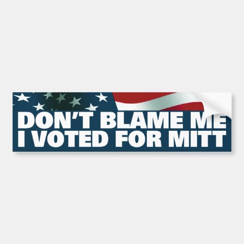 I Voted For Mitt Bumper Sticker
