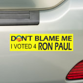 I voted for Ron Paul bumpersticker Bumper Sticker (On Car)