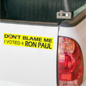 I voted for Ron Paul bumpersticker Bumper Sticker (On Truck)