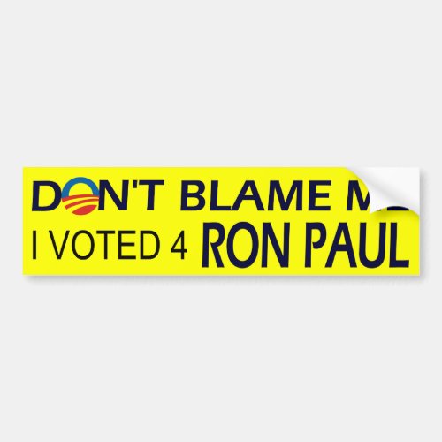 I voted for Ron Paul bumpersticker Bumper Sticker