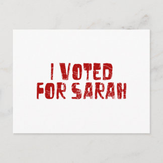 I Voted For Sarah Postcard