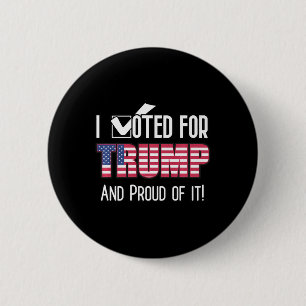 I Voted For Trump Patriotic Flag Patriot American Button