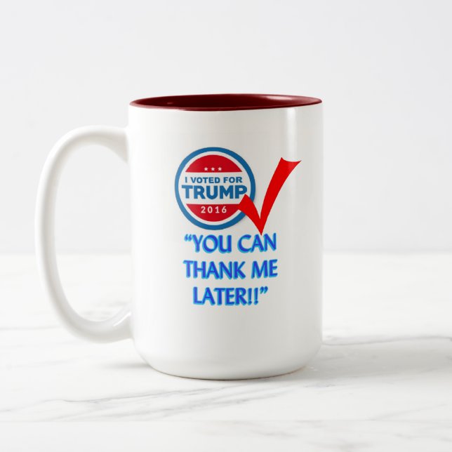 I Voted For Trump Two-Tone Coffee Mug (Left)
