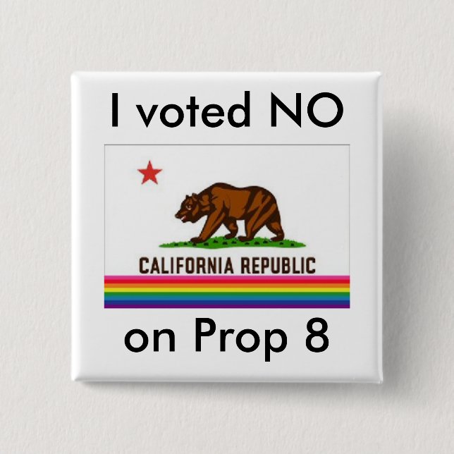 I voted No on 8 Pinback Button (Front)