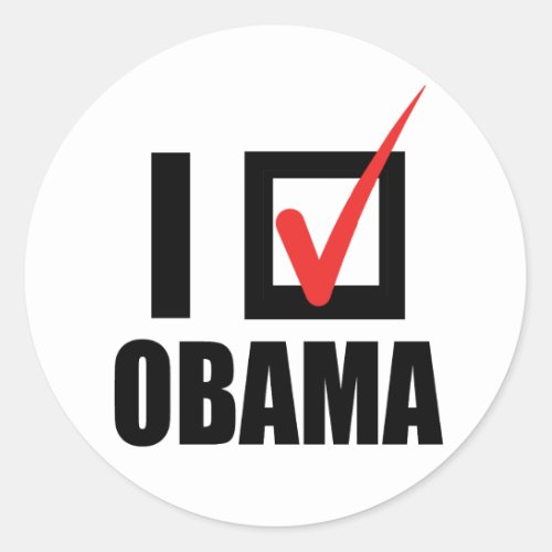 I VOTED OBAMA BW _png Classic Round Sticker