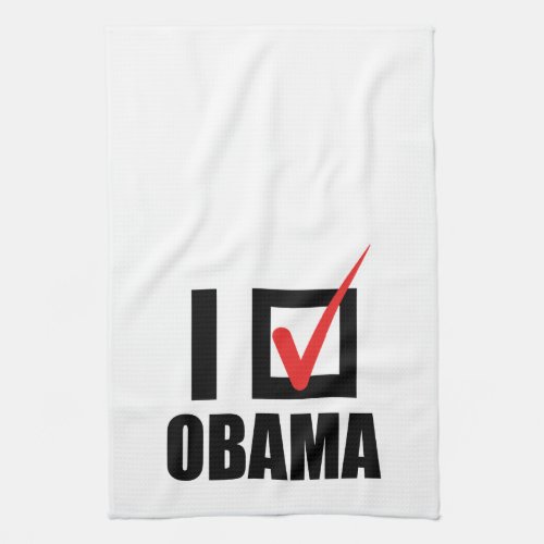 I VOTED OBAMA BW _png Kitchen Towel